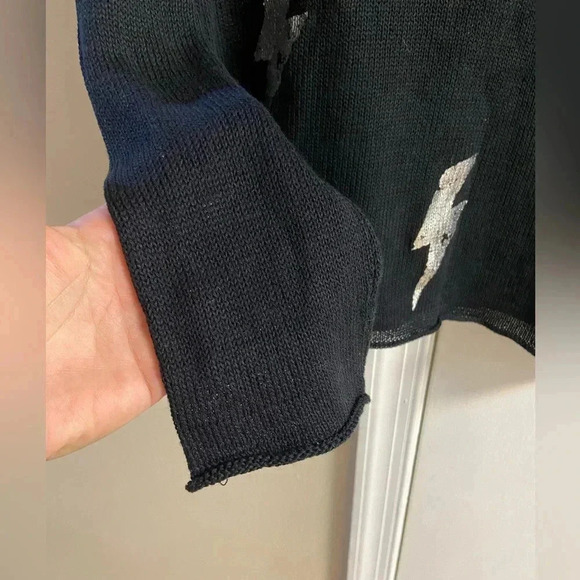 Wooden Ships sweater pullover crewneck black lightening bolt Small - Picture 4 of 7